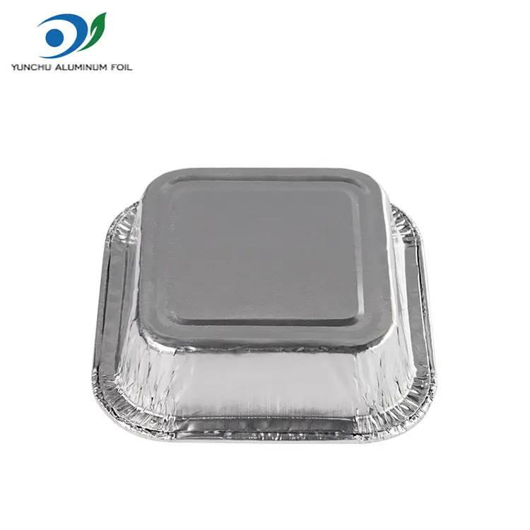 สแควร์เค้กแอร์แอร์เออร์ภาชนะฟอยล์อลูมิเนียมสีเงิน สแควร์เค้กแอร์แอร์เออร์ภาชนะฟอยล์อลูมิเนียมสีเงิน