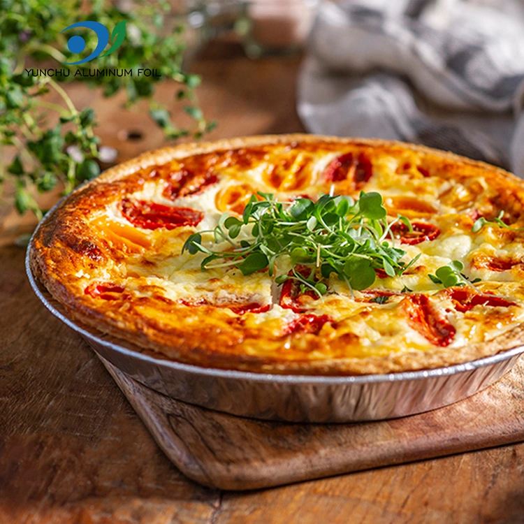 ภาชนะอลูมิเนียมฟอยล์สีเงิน 10 นิ้ว