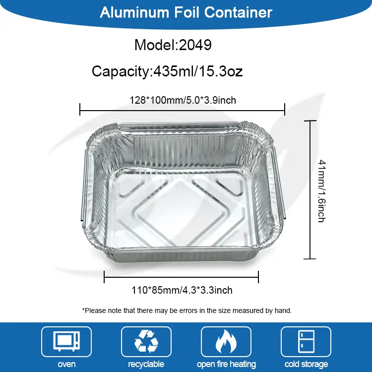 บาร์บีคิวรูปสี่เหลี่ยมผืนผ้าอลูมิเนียมฟอยล์