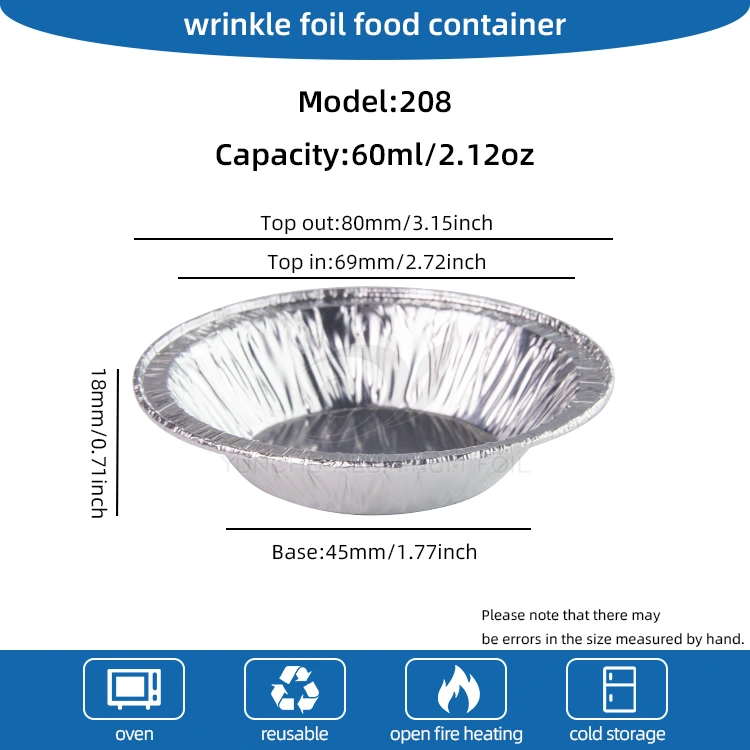 ถาดทาร์ตถาดอลูมิเนียมฟอยล์ซิลเวอร์ซิลเวอร์ภาชนะบรรจุอาหาร