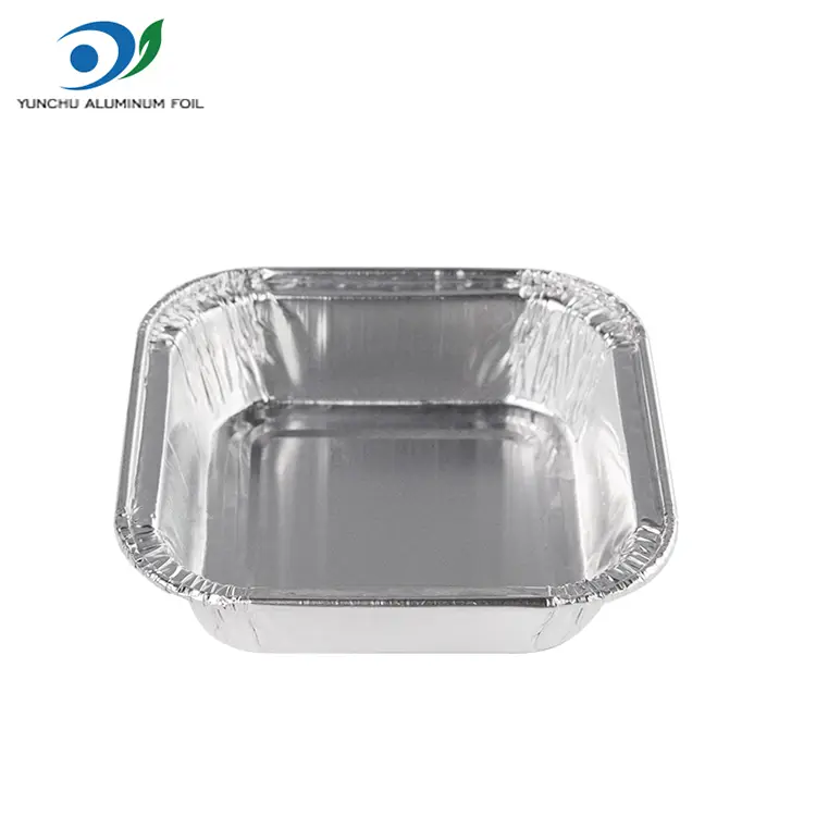 สแควร์เค้กแอร์แอร์เออร์ภาชนะฟอยล์อลูมิเนียมสีเงิน