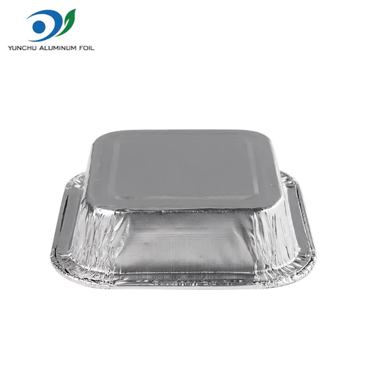 สแควร์เค้กแอร์แอร์เออร์ภาชนะฟอยล์อลูมิเนียมสีเงิน