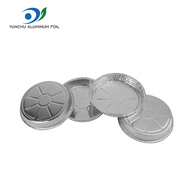 พิซซ่าริ้วรอย 7 นิ้วกระทะซิลเวอร์อลูมิเนียมฟอยล์ภาชนะบรรจุ