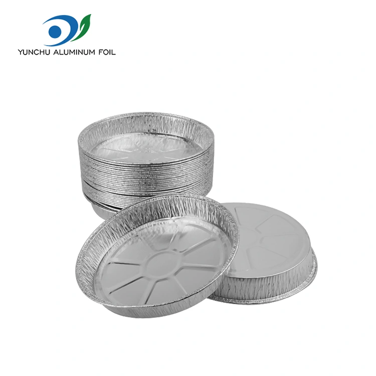 พิซซ่าริ้วรอย 7 นิ้วกระทะซิลเวอร์อลูมิเนียมฟอยล์ภาชนะบรรจุ