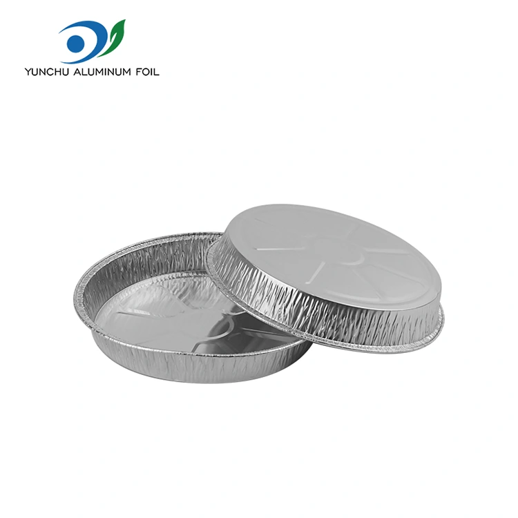 พิซซ่าริ้วรอย 7 นิ้วกระทะซิลเวอร์อลูมิเนียมฟอยล์ภาชนะบรรจุ