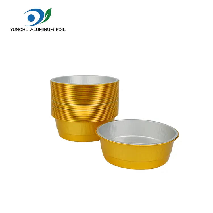 ภาชนะอลูมิเนียมฟอยล์รอบทองคำ