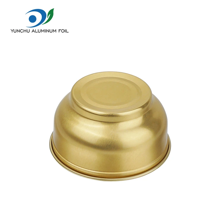 ภาชนะอลูมิเนียมฟอยล์ชามทองกลมเล็กแบบใช้แล้วทิ้ง