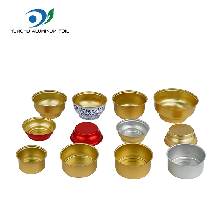 กล่อง Takeaway แบบใช้แล้วทิ้งชามสีทองขนาดเล็กภาชนะอลูมิเนียมฟอยล์