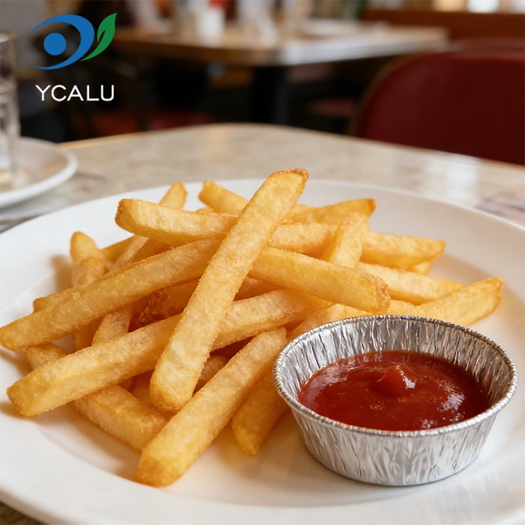 หม้อทอดอากาศแบบจุ่มสีเงินแบบใช้แล้วทิ้ง ภาชนะบรรจุอาหารฟอยล์อลูมิเนียมสีเงิน