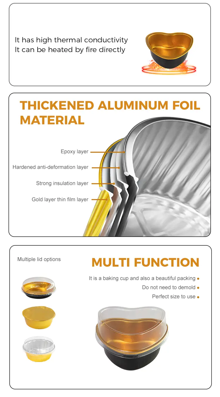 Heart-shaped roast Smoothwall Aluminum Foil Containers