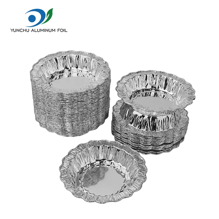 เค้กอบลูกไม้ทรงกลม ภาชนะอลูมิเนียมฟอยล์สีเงิน