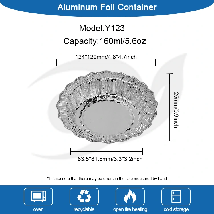 เค้กอบลูกไม้ทรงกลม ภาชนะอลูมิเนียมฟอยล์สีเงิน