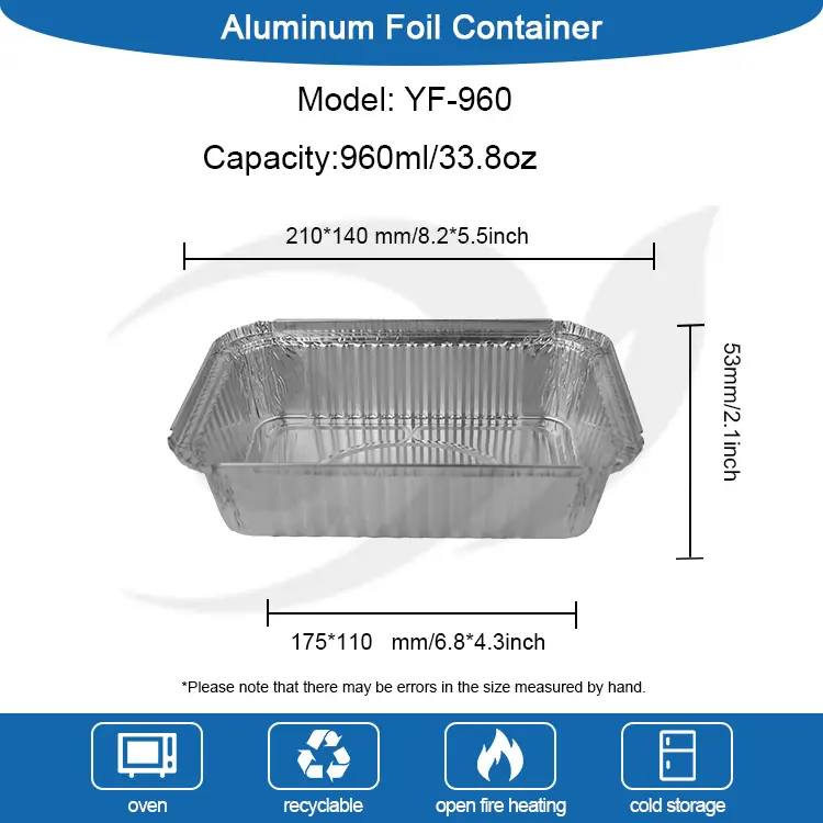 ภาชนะบรรจุอาหารอลูมิเนียมฟอยล์ซิลเวอร์