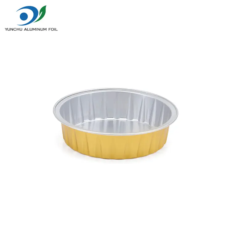 Round Golden Baking Smoothwall อลูมิเนียมฟอยล์ภาชนะบรรจุ